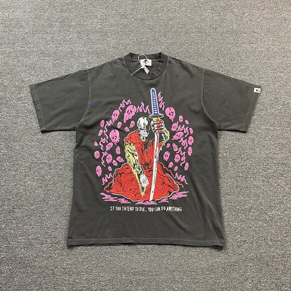 Warren Lotas Samurai Inspirational Theme Dark Grey T Shirt